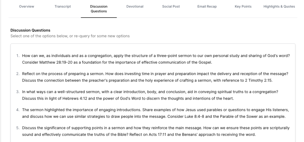 pulpit ai discussion questions review